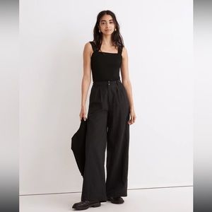 NWT Madewell Black Harlow Wide-Leg Pant